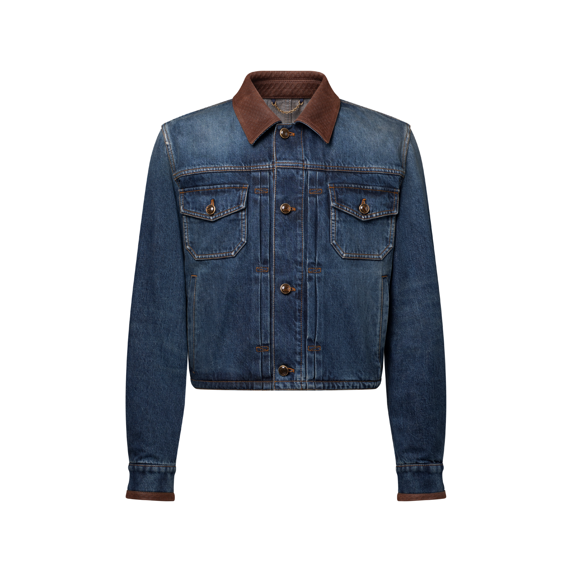 Denim Jacket With Leather Signature Details - Ready-to-Wear 1AJUYT